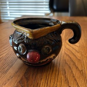 Vintage Thames Black Clown Redware Mini Creamer